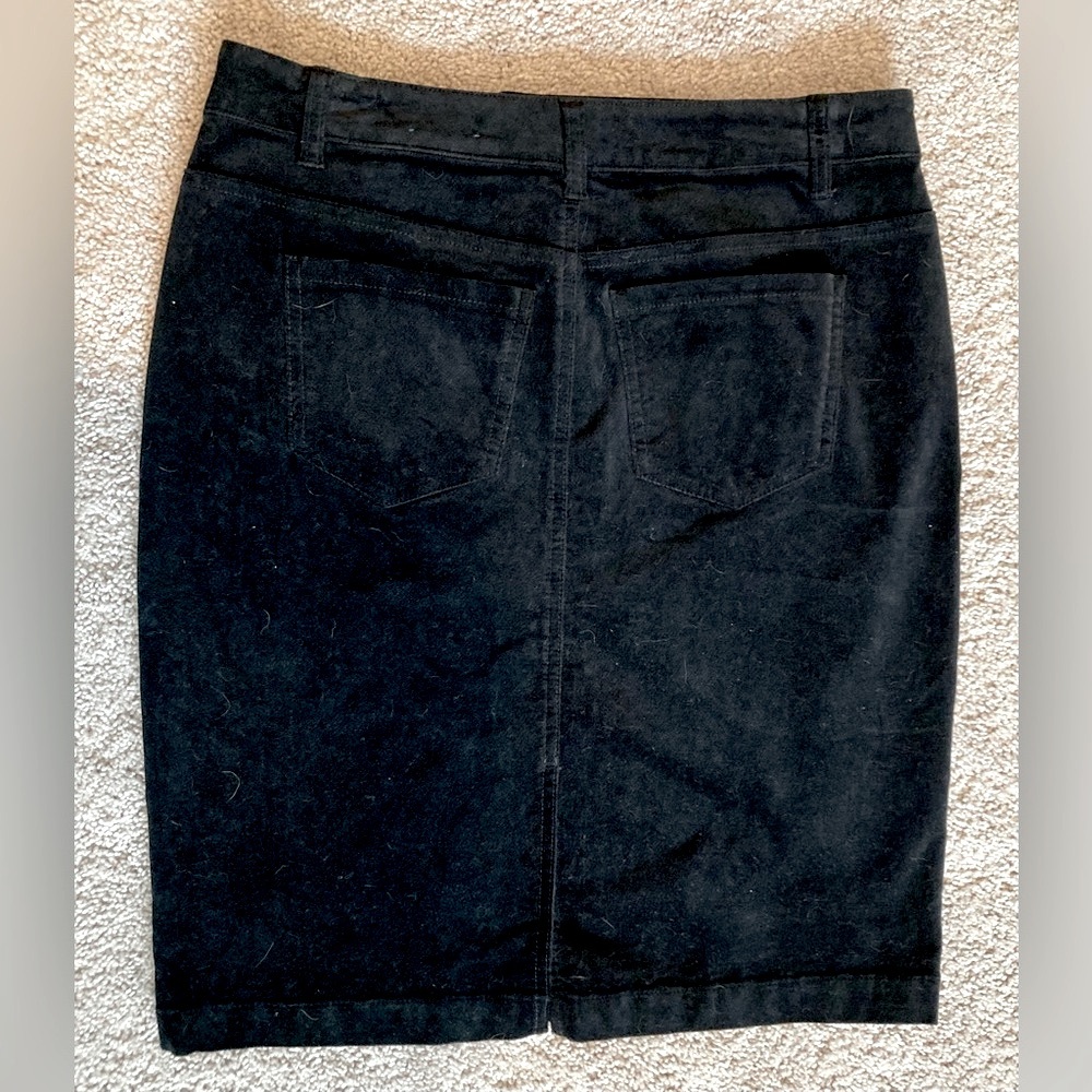 Charter club black corduroy velvet stretch pencil skirt | high rise - Picture 2 of 4
